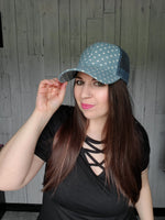 CC Polka Dot Mesh Hat / Denim