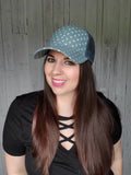 CC Polka Dot Mesh Hat / Denim