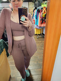 Cozy & Soft Thermal Cardigan / Mauve