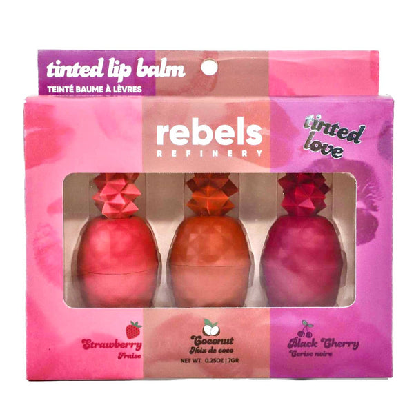 Rebels Refinery Lip Balm Gift Set Tinted Pineapple 3 Pack