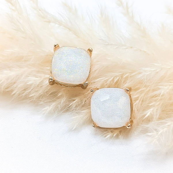 Nataliya Earrings / White