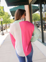 PLUS SIZE Kylan Color Block Pocket Top / Pink