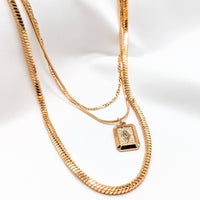 hypoallergenic gold 3 in 1 necklace