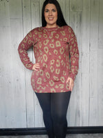 Leopard Dreams Tunic / Burgundy