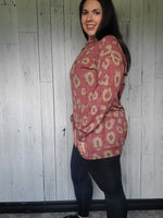 Leopard Dreams Tunic / Burgundy