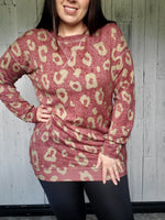 Leopard Dreams Tunic / Burgundy