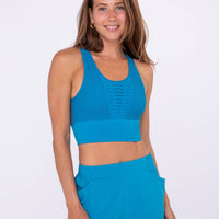 Race You Back Sports Bra / Turquoise