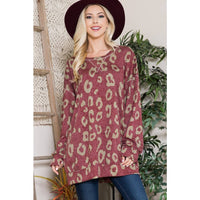 Leopard Dreams Tunic / Burgundy